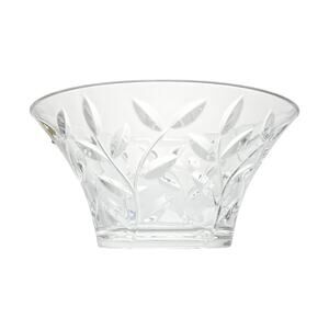 Oneida & Royal Rock Crystal “Laurus” Large Crystal Decorative Serving Bowl 9.5”